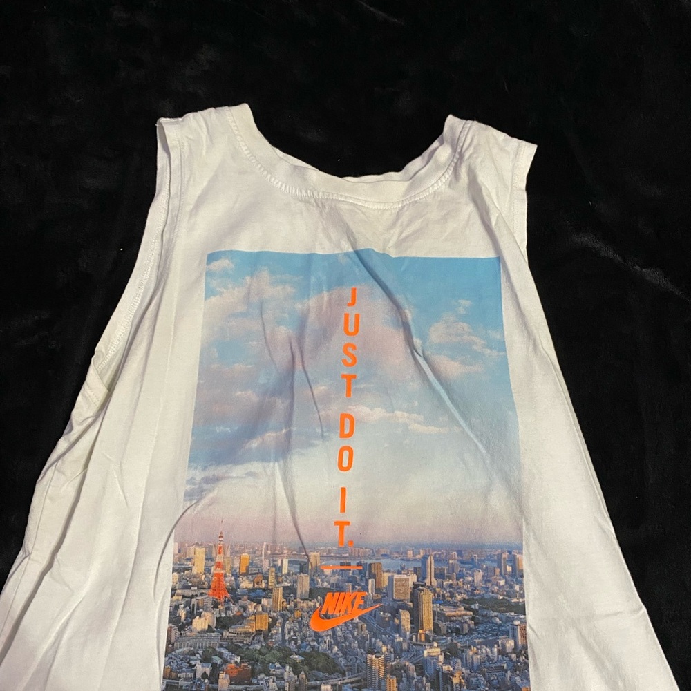 Nike White Tank Top with City Print